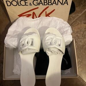 Dolce & Gabbana White Slide Sandals size 7